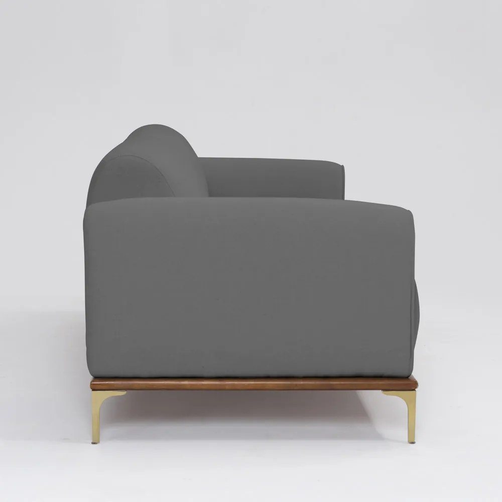 Sofá 3 Lugares Tóquio D07 230cm Linho Mescla Chumbo - D'Rossi
