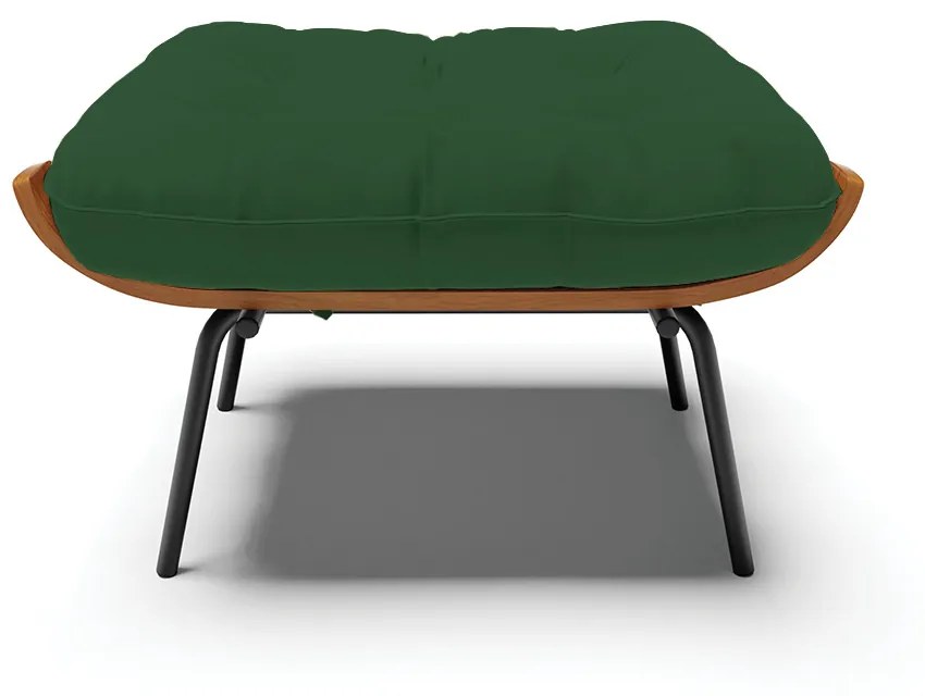 Puff Costela Veludo Base Metálica Preto M11 - D'Rossi - Verde