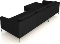 Sofá 4 Lugares 306cm Com Chaise Esquerdo Eko Couro Preto Z55 - Mpozena