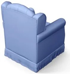 Poltrona de Amamentação Balanço e Puff Lucy Z39 Sintético Azul - Mpoze