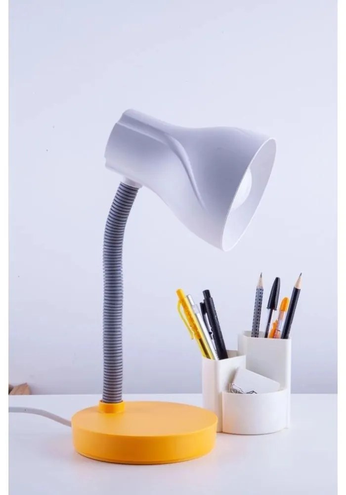 Luminária de Mesa Spiralle Amarela Porta Lápis E27 Bivolt