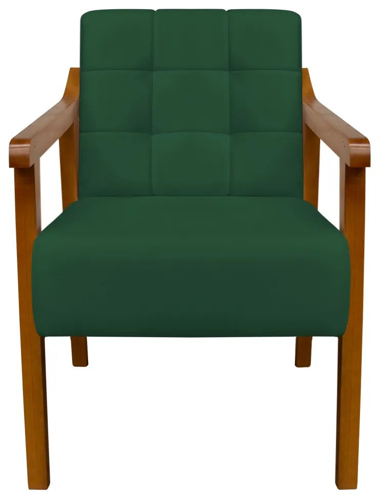 Poltrona Decorativa Vênus Veludo Verde Bandeira