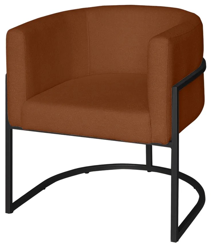 Poltrona Base Industrial Preto Kit 2 Lety Veludo - Terracota