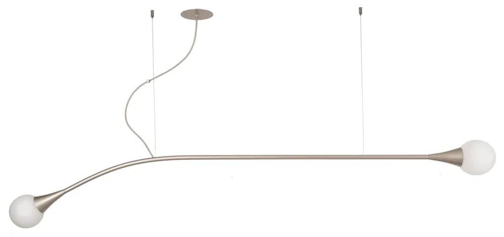 Pendente Jazz Horizontal Cabo Rayon / Cabo De Aço 8,5X150X25Cm 2Xe27 -... (BT - Branco Texturizado)