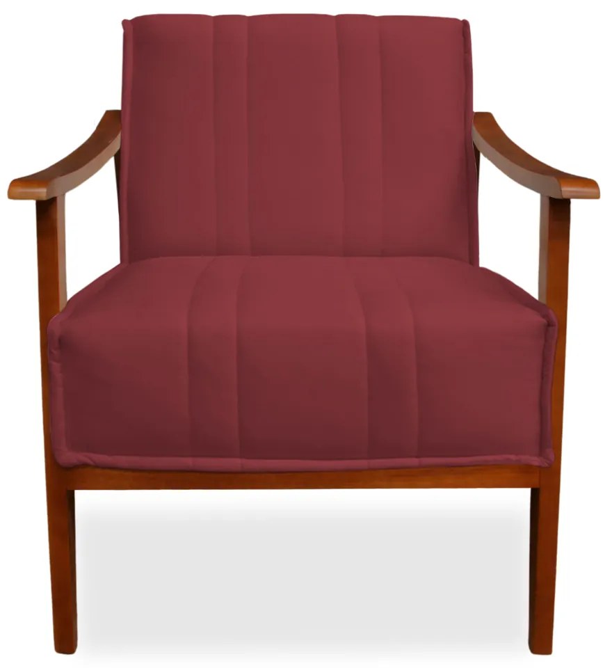Poltrona Decorativa Vincenzza Veludo Bordo
