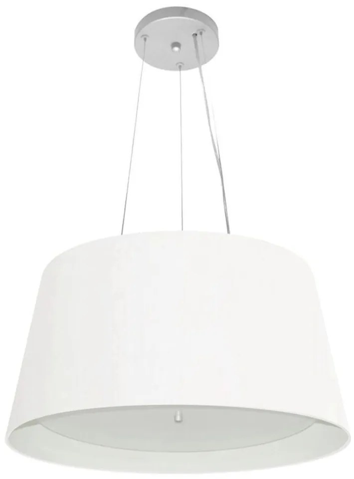 Lustre Pendente Cone Md-4144 Cúpula em Tecido 25x50x40cm Branco - Bivolt