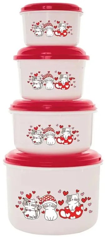 Kit Potes Redondos Altos Gatinhos 4 Peças