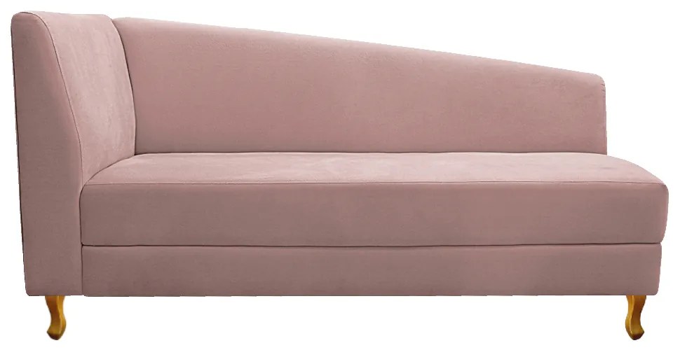 Recamier Valéria 160cm Lado Direito Suede Rosê - ADJ Decor