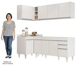 Armário de Cozinha Modulado de Canto Direito 4 Peças CP40 Balcão sem T