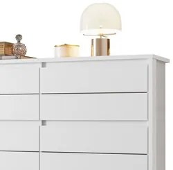 Cômoda para Quarto 10 Gavetas 151cm Duetto Branco - Albatroz