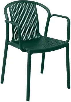 Cadeira Tramontina Louise Empilhável com Braços Verde em Polipropileno