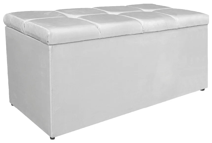 Calçadeira Estofada Manchester 90 cm Solteiro Suede Branco - ADJ Decor