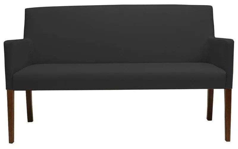 Poltrona 2 Lugares Liverpool Sala de Estar PU Sintético Preto G15 - Gran Belo