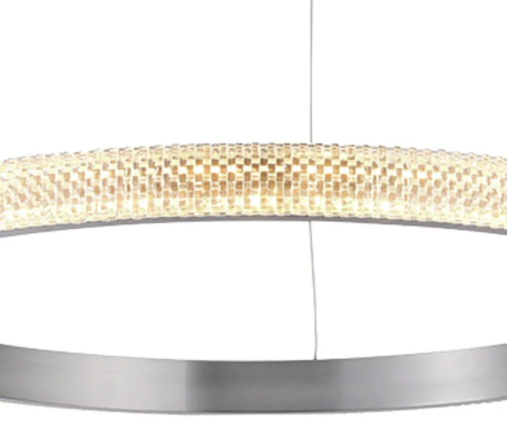 Pendente Oca Aro Ø60X4Cm Led 32W 3000K Bivolt | Bella Iluminação Gd001... (Nickel)