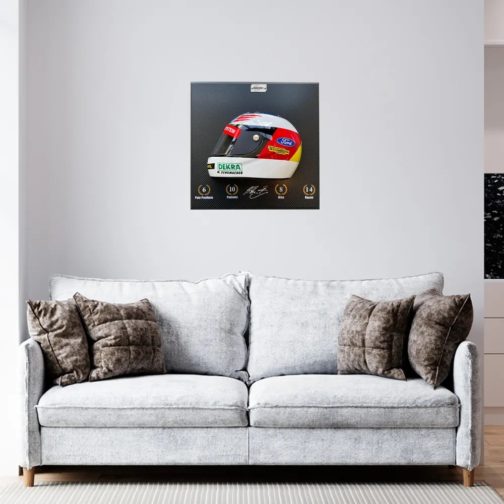 Quadro 3D Decorativo Helmet MS 1994 Branco/Vermelho G53 - Gran Belo