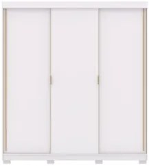 Guarda Roupa Casal 200cm 3 Portas Duke Flex Branco/Camarim V02 - Mpoze