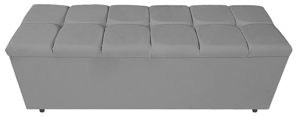 Calçadeira Estofada Manchester 140 cm Casal Corano Cinza - ADJ Decor