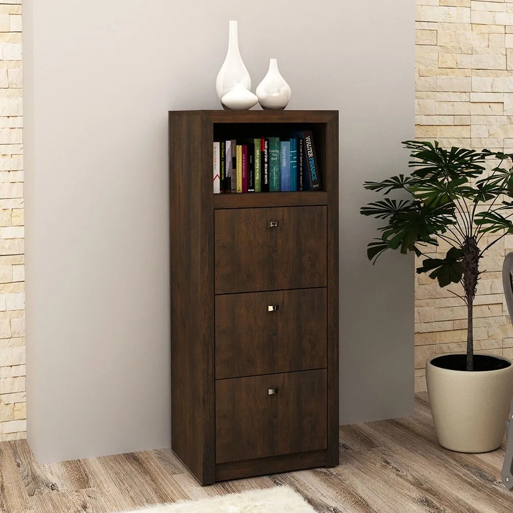 Armário Arquivo para Escritório Home Office ME4118 MDP Rustico G69 - Gran Belo