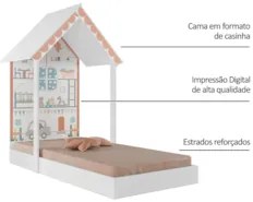 Mini Cama Infantil Casinha Montessoriana MDF sem Colchão Z48 Child Bra