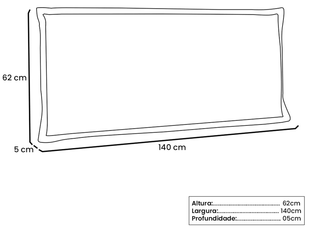 Painel Estofado Cama Casal Nápoles SPZ 140cm Suede