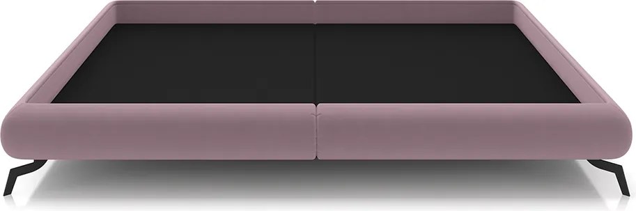 Cama de Casal Avulsa Bezos Madeira Imunizada Pés em Aço Revestimento Veludo Marrom G91 - Gran Belo