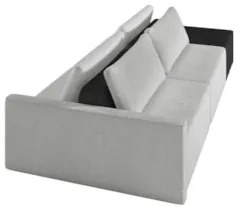 Sofá Ilha Modular Living com Puff 252cm Georgia Z08 Boucle Cinza/Preto