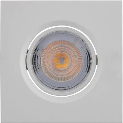 Plafon Led Embutir Quadrado Branco 6,2W Luz Amarela 9Cm