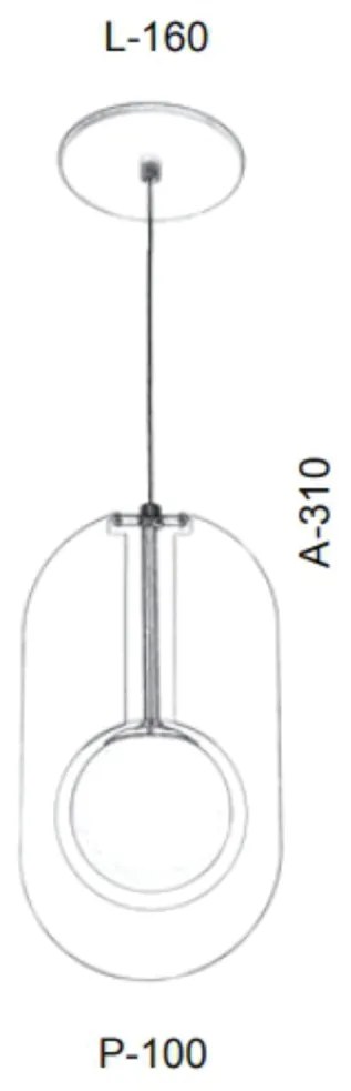 Pendente Globo Corte Laiser 16X10X31Cm Metal E Globo Ø10Cm 01Xg9 |Old... (CAFÉ / COBRE BRILHO, FOSCO (BRANCO))
