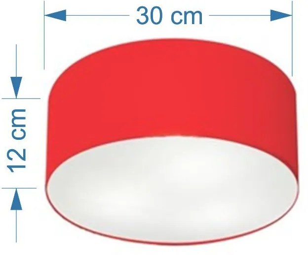 Plafon Para Sala Cilíndrico SL-3010 Cúpula Cor Vermelho