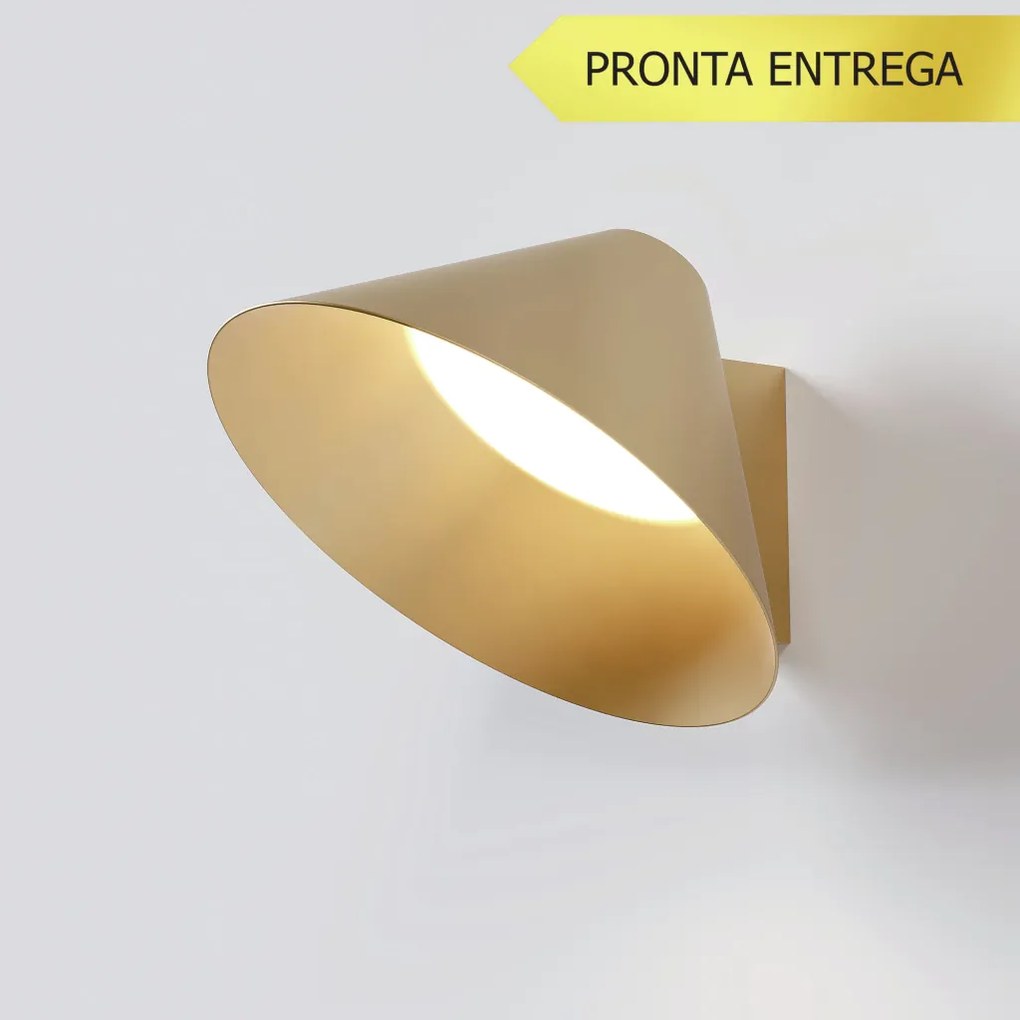 Arandela Cone Hat Ø17X9,5Cm Led 5W 3000K - Qimporta Ar2527 (PRETO)