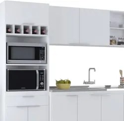 Armário de Cozinha CP06 Com Pia 150cm Pérola Z34 Branco     - Mpozenat