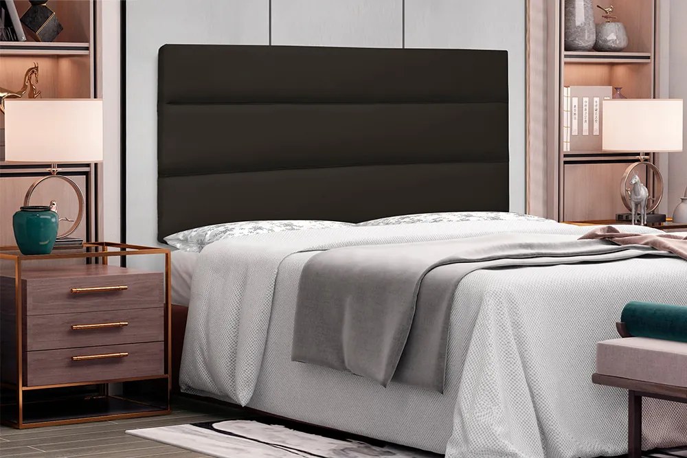 Painel La Italiana Para Cama Box King 195 cm Corino S04 - D'Rossi - Marrom