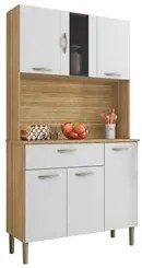 Armário de Cozinha Compacta 92cm Pamela K02 Freijó/Supremo - Mpozenato