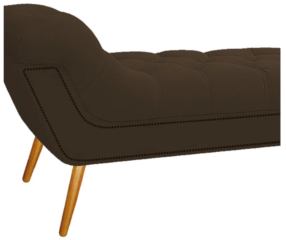 Calçadeira Estofada Veneza 140 cm Casal Suede Marrom - ADJ Decor