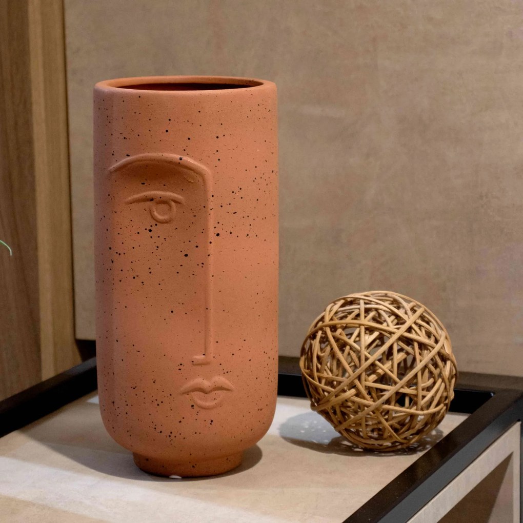 Cachepot Decorativo em Cerâmica Terracota 28x13 cm - D'Rossi