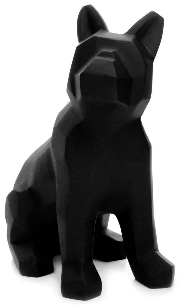 Escultura Decorativa Cachorro Em Resina Preto 26x20cm - D'Rossi