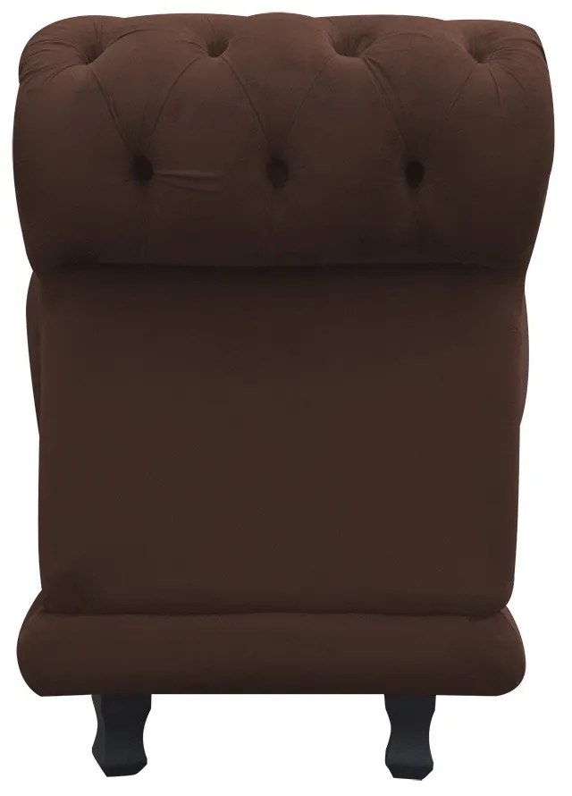 Recamier Barcelona Namoradeira Calçadeira Suede D'Rossi - Marrom