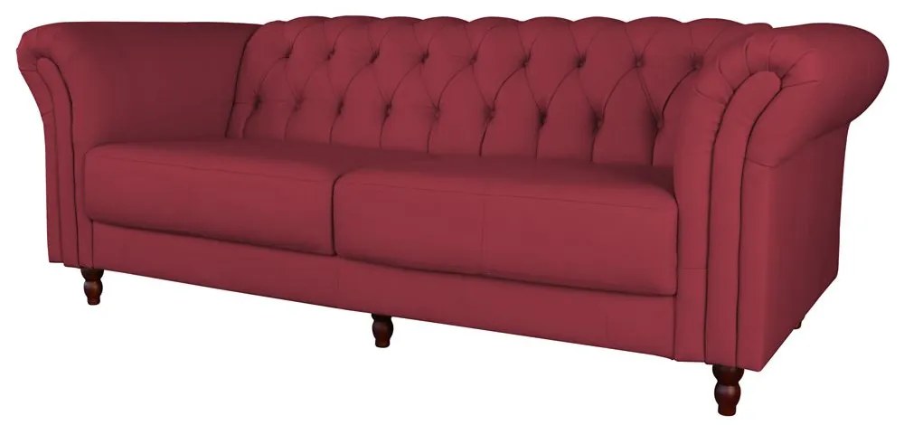 Sofá 4 Lugares Maggiore 260cm Couro Vermelho G58 - Gran Belo