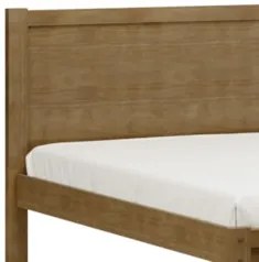 Cama Casal Queen Colchão 160cm Pé Madeira Maciça Solvi Freijó F07