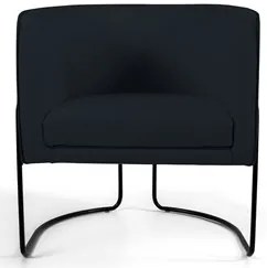 Kit 2 Poltronas Decorativas Base Aço Betina C-300 Veludo Preto - Domi