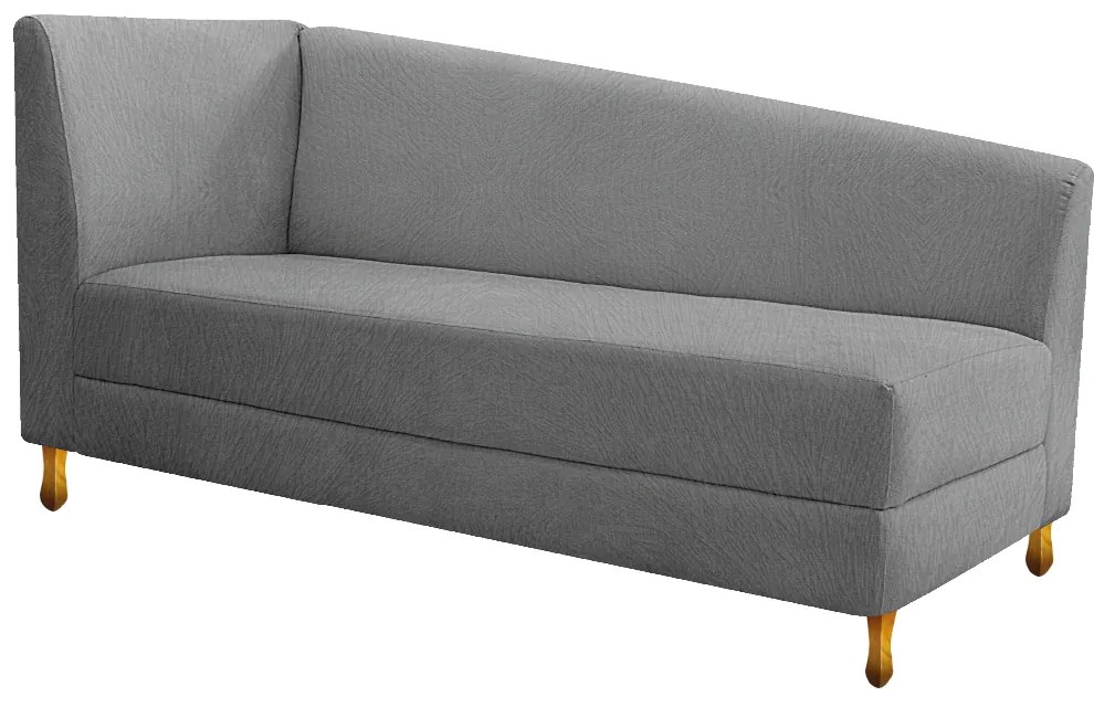 Recamier Valéria 185cm Lado Direito Suede Cinza - ADJ Decor
