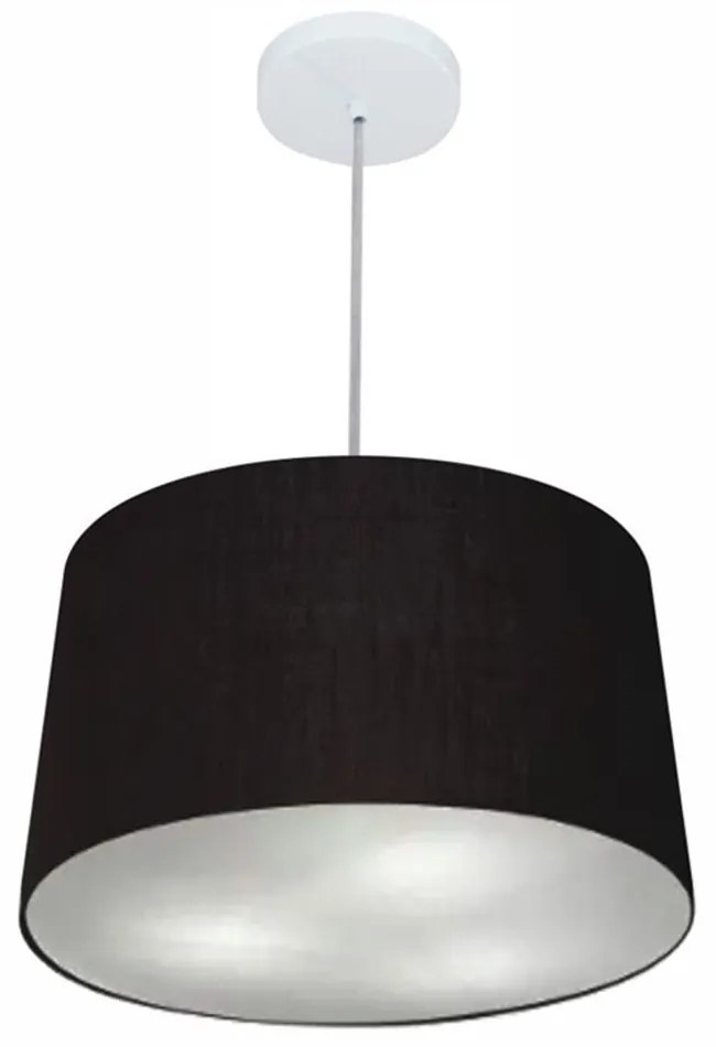Lustre Pendente Cone Md-4156 Cúpula em Tecido 30/45x40cm Preto - Bivolt
