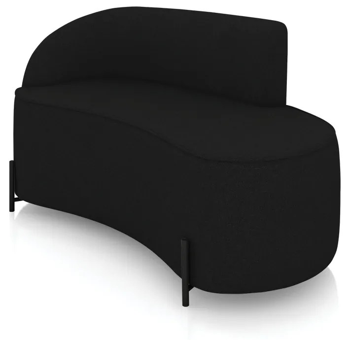 Sofá 2 Lugares Orgânico 140cm Pé Ferro Preto Morgan Linho D03 - D'Rossi - Preto