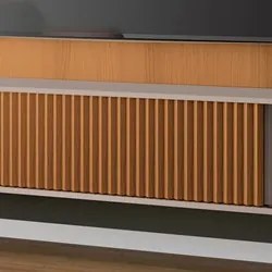 Painel Para TV 85 Pol Vivaz e Mesa de Centro Alane H01 Off White/Cinam