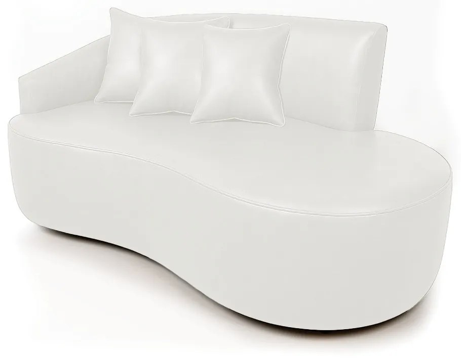 Sofá 2 Lugares Orgânico 140 cm Morgan Sintético PU D03 - D'Rossi  - Branco