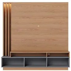 Estante Home Theater para TV 75 Pol. com LED 180cm Maitê C05 Freijó/Ci