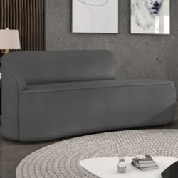Sofá 3 Lugares Para Sala 180cm Orgânico Wendi Boucle Grafite I01  - Mp