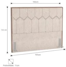 Cabeceira Cama Box Casal Queen 160cm Órion Z37 Linho Cru - Mpozenato