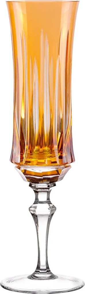 Taça de Cristal Lapidado p/ Champagne - Amarelo - 66  Amarelo - 66