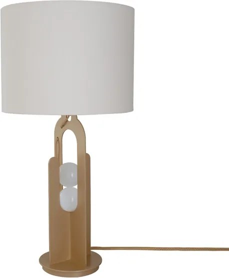 Abajur Selenita E Metal Dourado Equilibrio